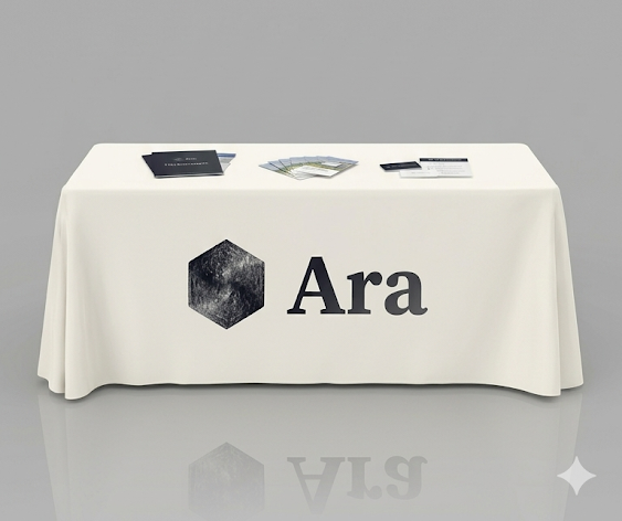 Ara branded tablecloth